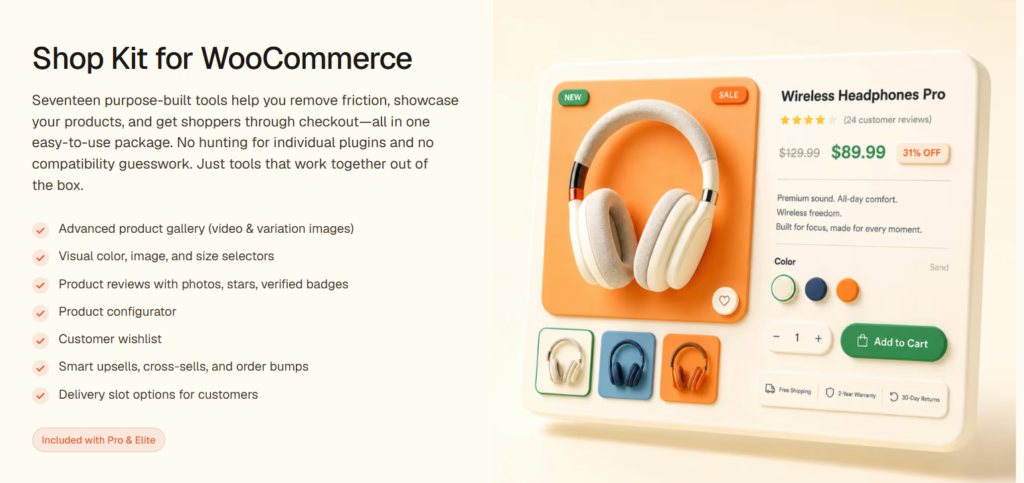 kadence shop kit for woocommerce