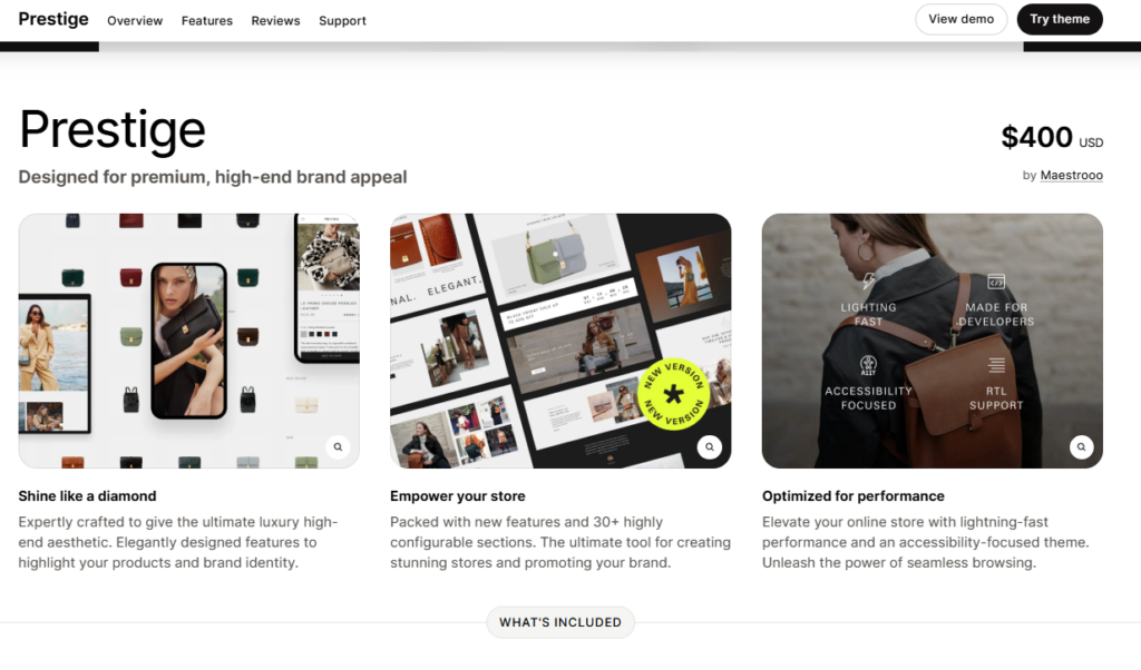 Best Shopify Themes prestige shopify theme