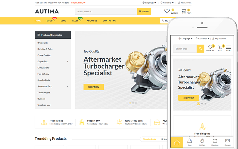 7 Best Car WooCommerce Themes for WordPress Stores Autima - Car Accessories WooCommerce WordPress Theme WooCommerce Theme