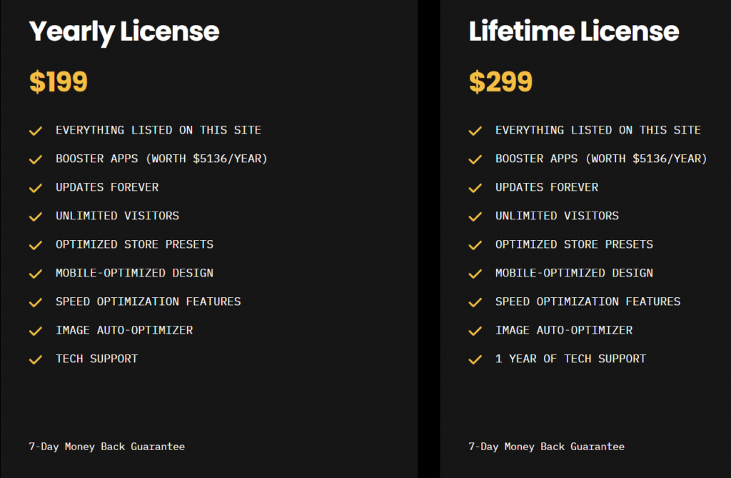 booster theme pricing