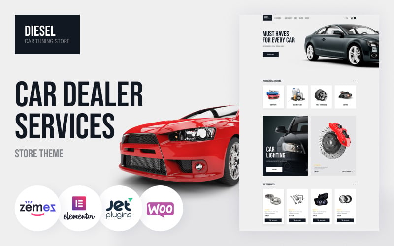 7 Best Car WooCommerce Themes for WordPress Stores Diesel - WooCommerce Car Dealer Services Store Theme