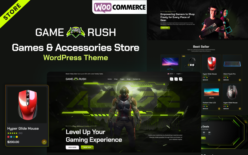 7 Best Gaming WooCommerce Themes for WordPress Stores Gamerush – Games & Accessories Store WooCommerce WordPress Theme