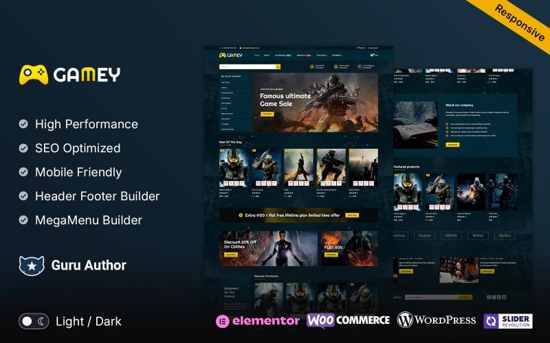 7 Best Gaming WooCommerce Themes for WordPress Stores Gamey - Online Game Elementor WooCommerce Theme