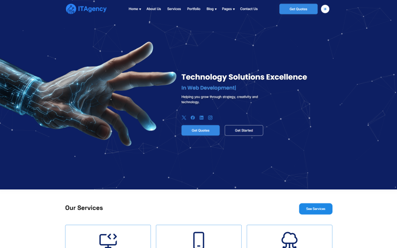 ITAgency Responsive Website Template for IT Solutions & Business