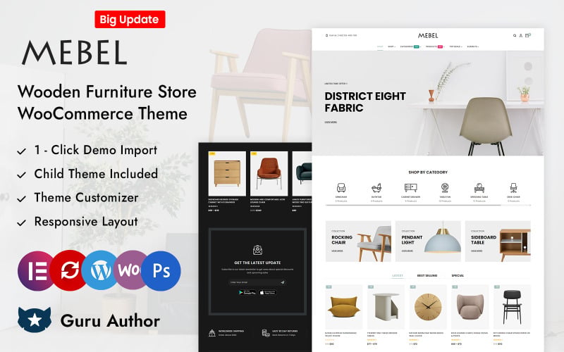 Mebel - Wooden Furniture Store Elementor WooCommerce Responsive Theme