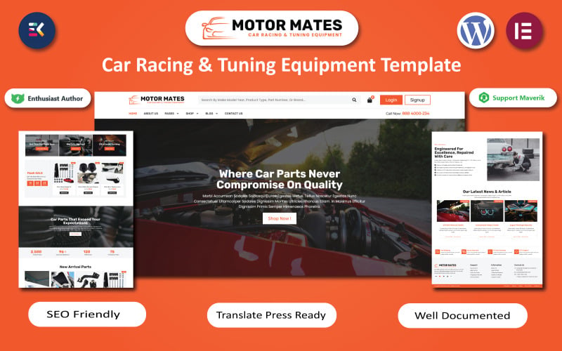7 Best Car WooCommerce Themes for WordPress Stores Motor Mates - Car Racing & Tuning Equipment WooCommerce Template