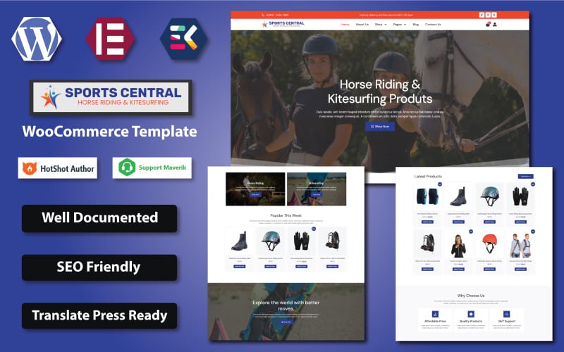 Sports Central WooCommerce Sports Equipment Template