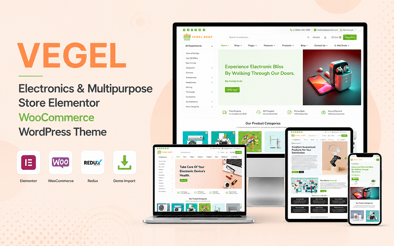 Vegel Electronics Multipurpose WooCommerce WordPress Theme