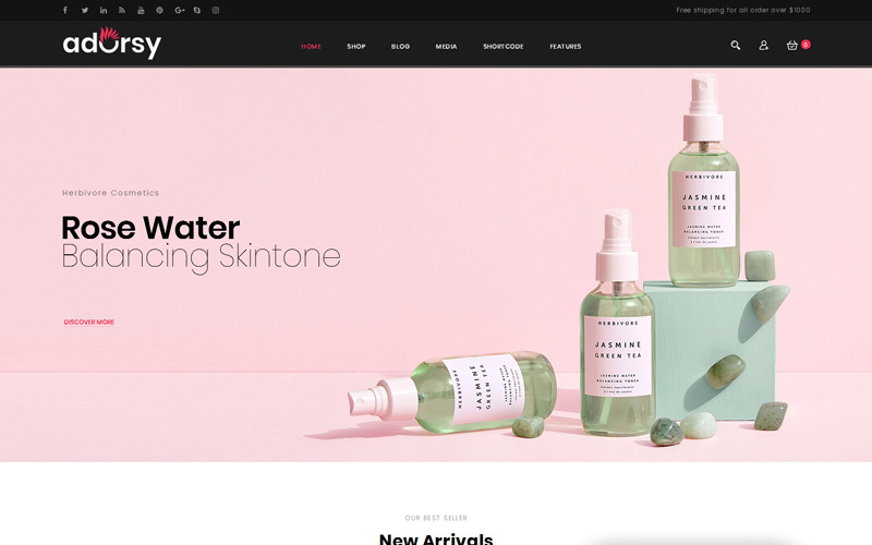 Adorsy Cosmetics and Fashion WooCommerce Theme