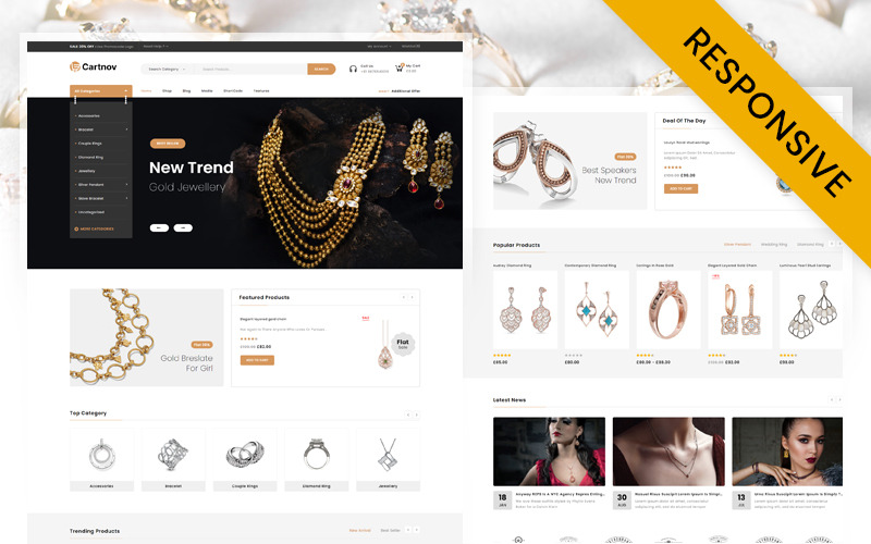 Cartnov – Diamond Jewelry Store Elementor WooCommerce Responsive Theme