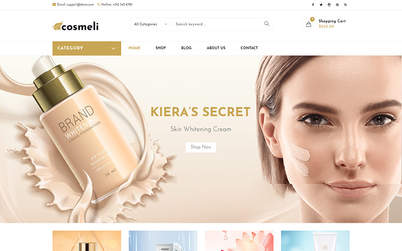 Cosmeli – Cosmetics & Beauty for WordPress. WooCommerce Theme
