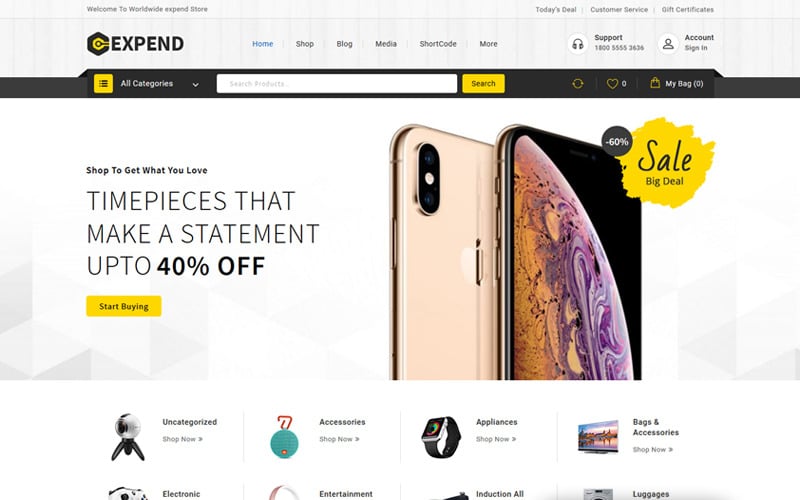 Expend – Electronics and Mega Store Elementor WooCommerce Theme