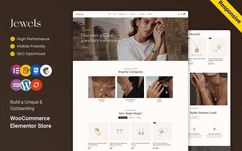 Jewels Jewelry and Diamond Gem Store Theme